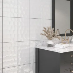 None Bumpy White Ceramic Wall Tile 250 X 400mm - 1sqm Pack -Home Base Sales Shop 12806299 1134909414622652