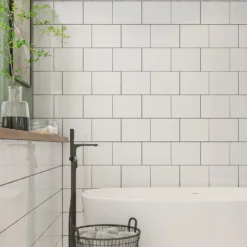 None Plain White Ceramic Wall Tile 250 X 200mm - 1sqm Pack -Home Base Sales Shop 12807744 1444909414689177