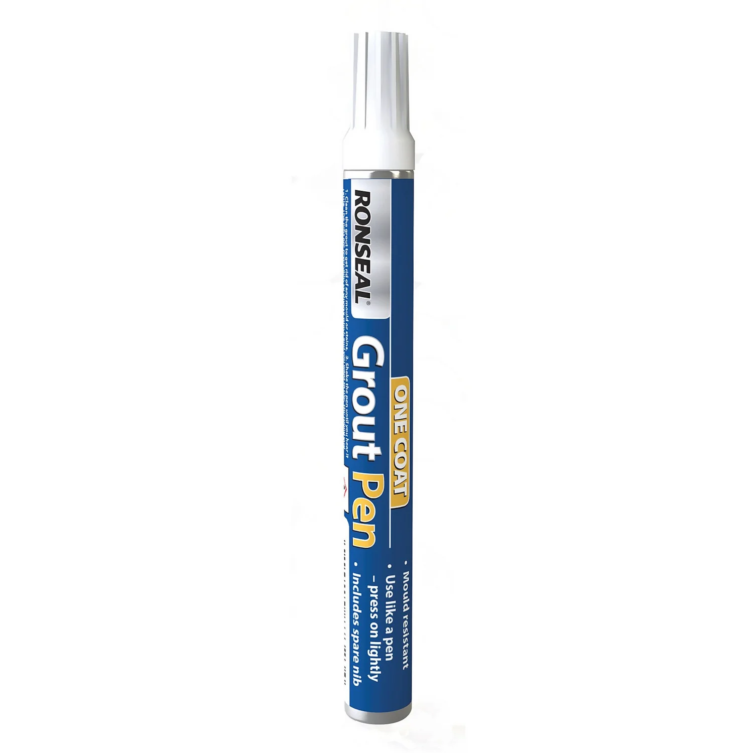 Ronseal White - One Coat Grout Pen - 7ml 1 Ronseal White - One Coat Grout Pen - 7ml