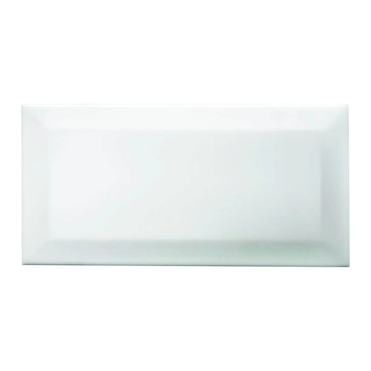 None Metro White Bevelled Ceramic Wall Tile 100 X 200mm 2 None Metro White Bevelled Ceramic Wall Tile 100 X 200mm - Image 2