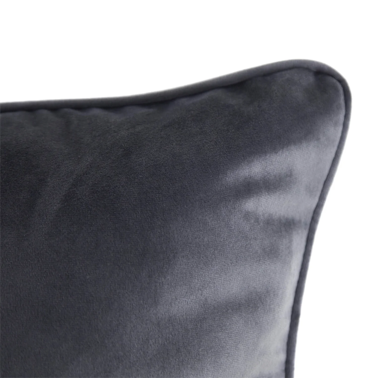None Large Plain Velvet Cushion - Dark Grey - 58x58cm 3 None Large Plain Velvet Cushion - Dark Grey - 58x58cm - Image 3