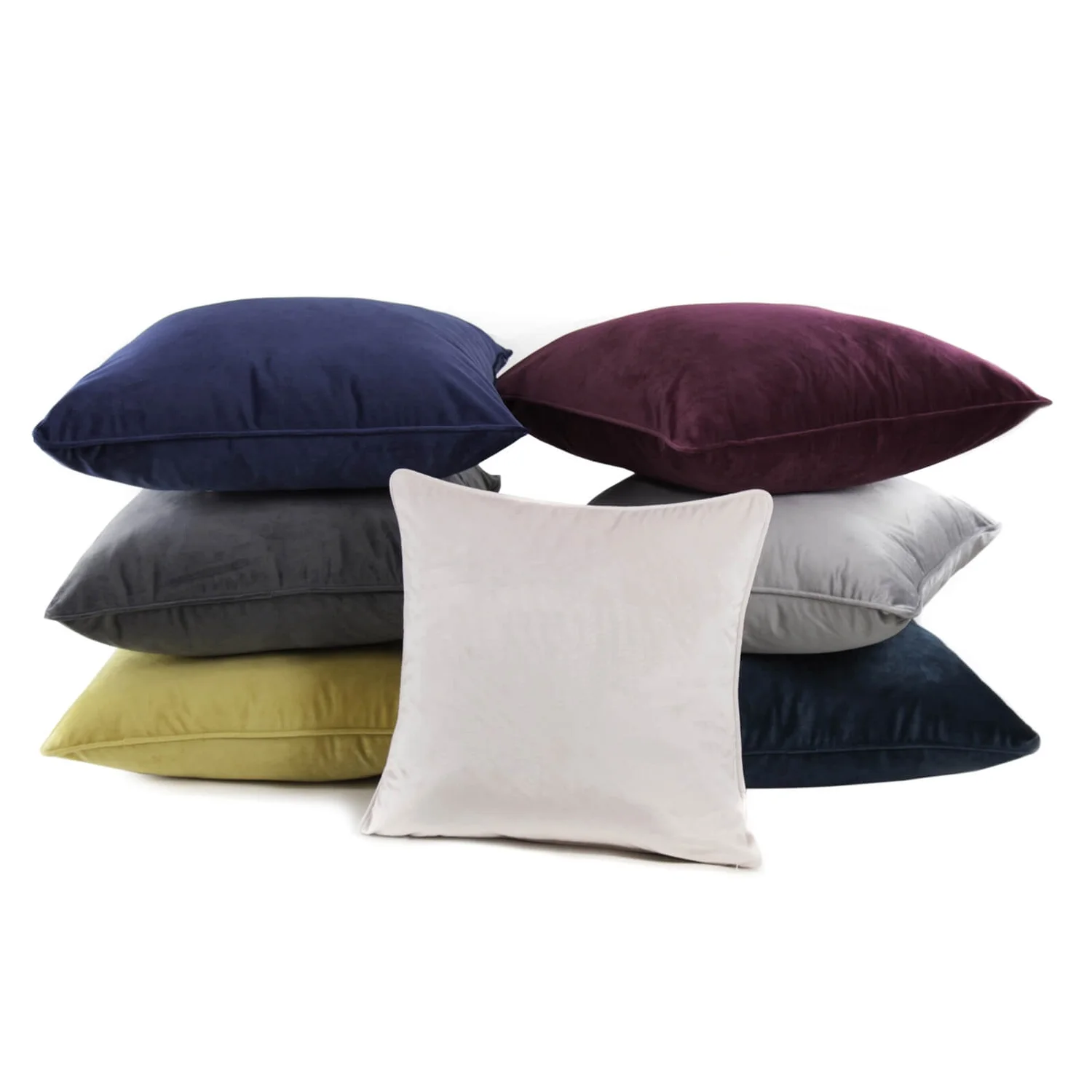 None Large Plain Velvet Cushion - Dark Grey - 58x58cm 5 None Large Plain Velvet Cushion - Dark Grey - 58x58cm - Image 5