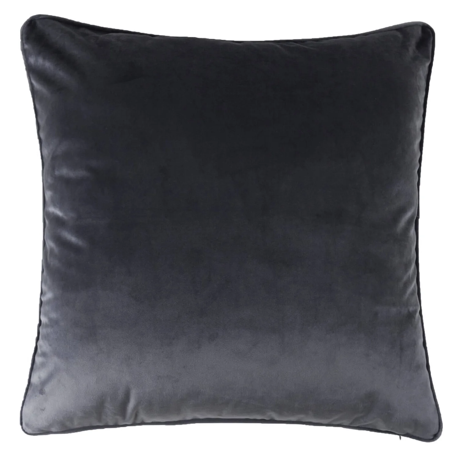 None Large Plain Velvet Cushion - Dark Grey - 58x58cm 1 None Large Plain Velvet Cushion - Dark Grey - 58x58cm
