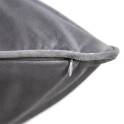 None Large Plain Velvet Cushion - Light Grey - 58x58cm 8 None Large Plain Velvet Cushion - Light Grey - 58x58cm -Home Base Sales Shop 12827086 1584832958649827