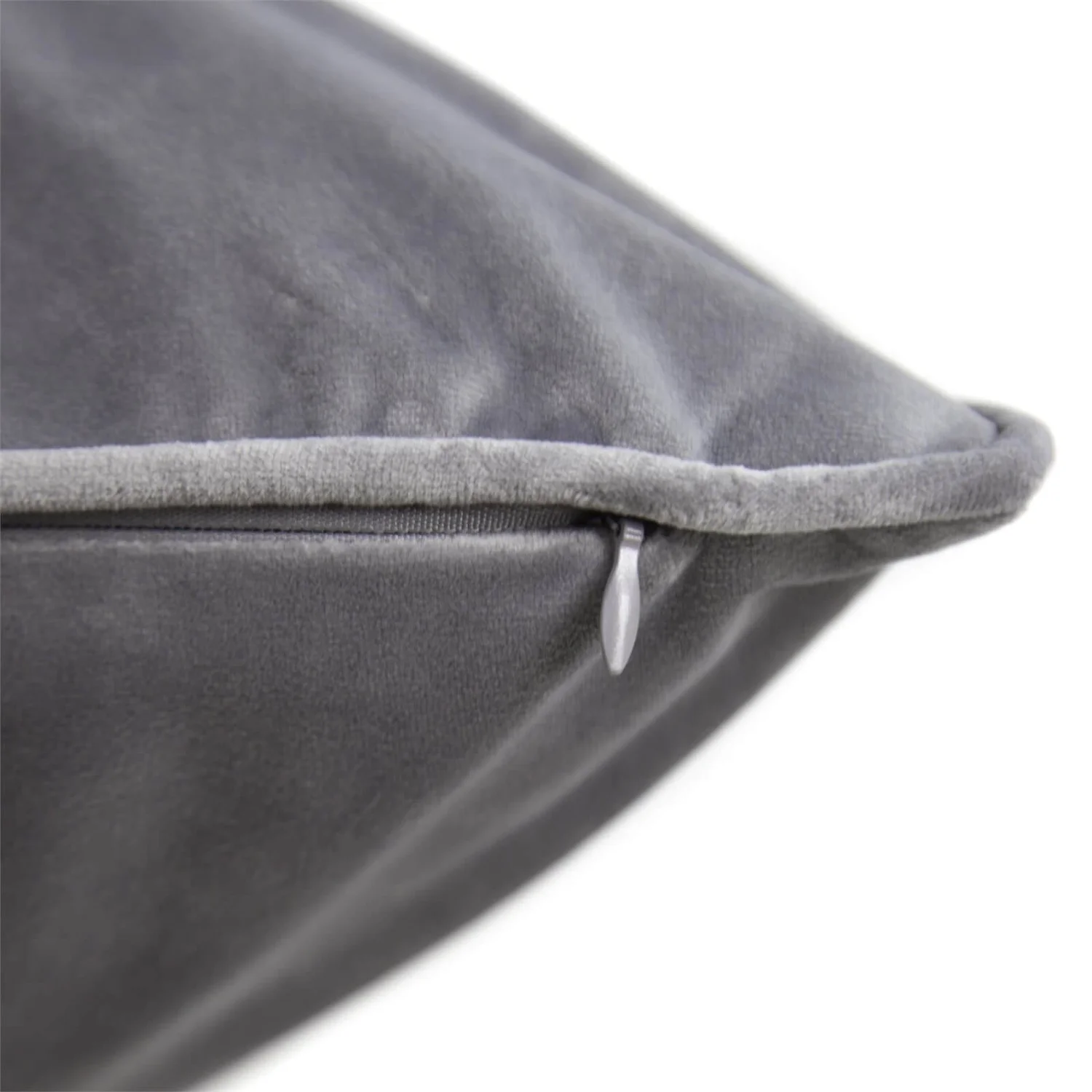 None Large Plain Velvet Cushion - Light Grey - 58x58cm 4 None Large Plain Velvet Cushion - Light Grey - 58x58cm - Image 4
