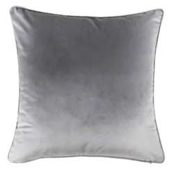 None Large Plain Velvet Cushion - Light Grey - 58x58cm