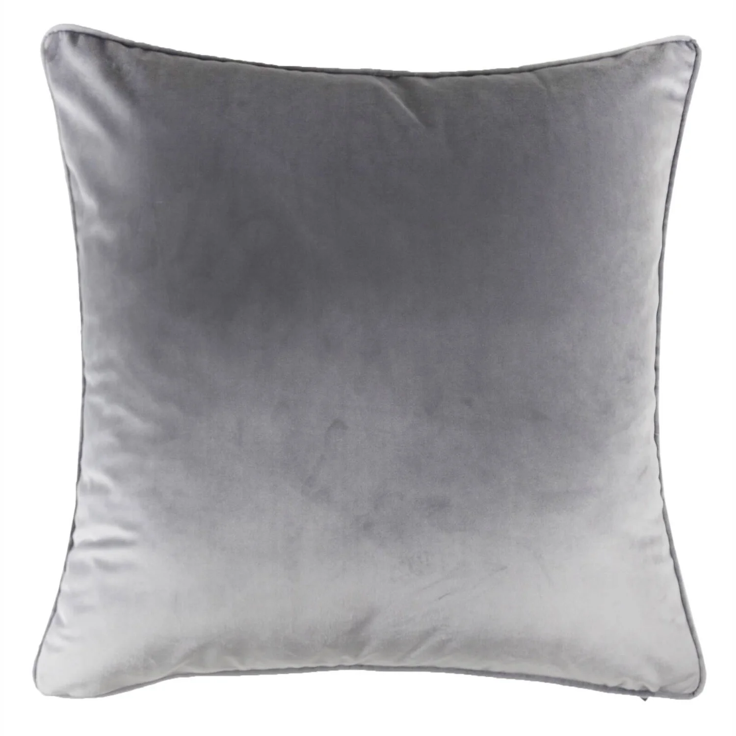 None Large Plain Velvet Cushion - Light Grey - 58x58cm 1 None Large Plain Velvet Cushion - Light Grey - 58x58cm