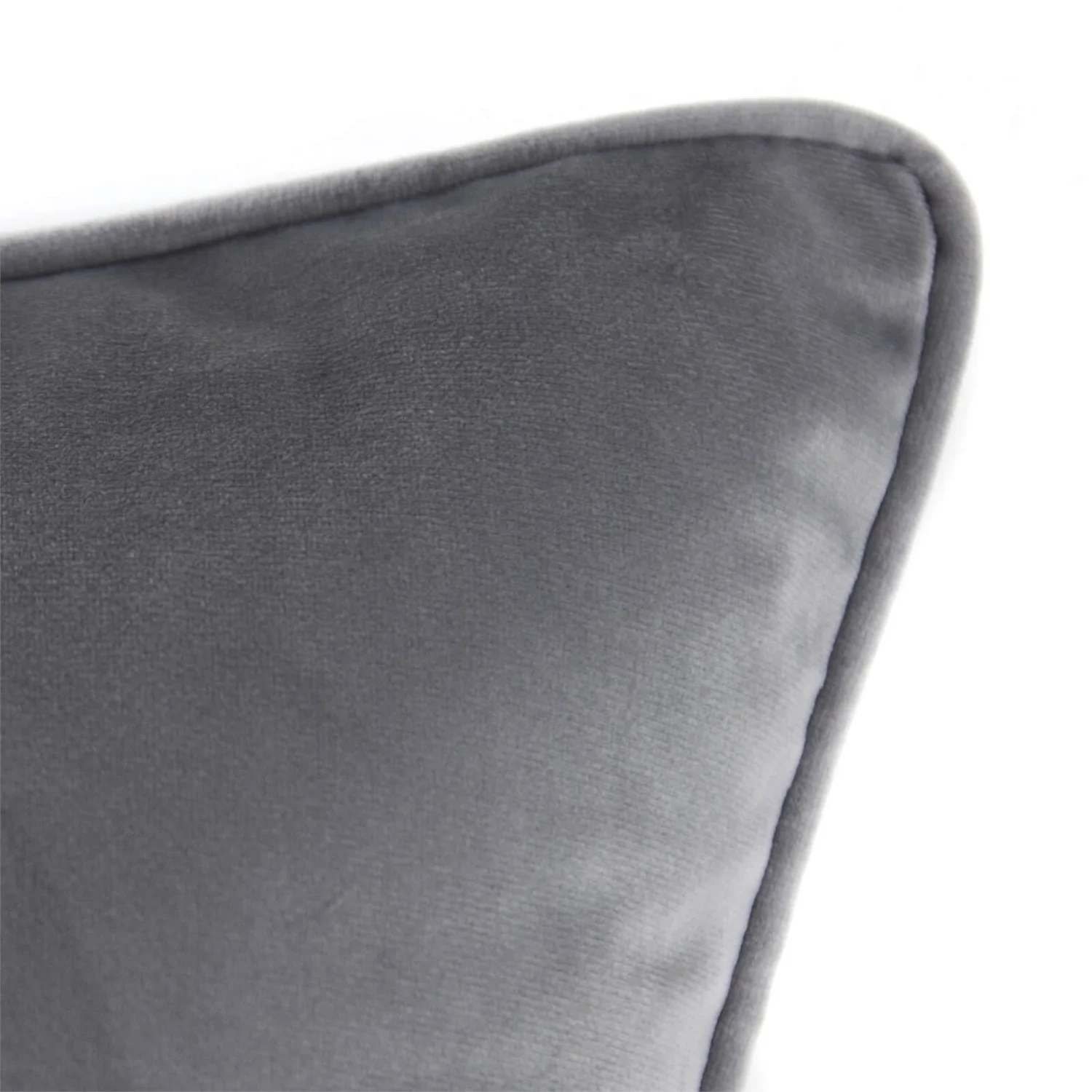 None Large Plain Velvet Cushion - Light Grey - 58x58cm 3 None Large Plain Velvet Cushion - Light Grey - 58x58cm - Image 3