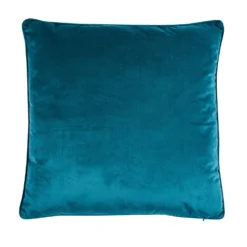 None Large Plain Velvet Cushion - Teal - 58x58cm