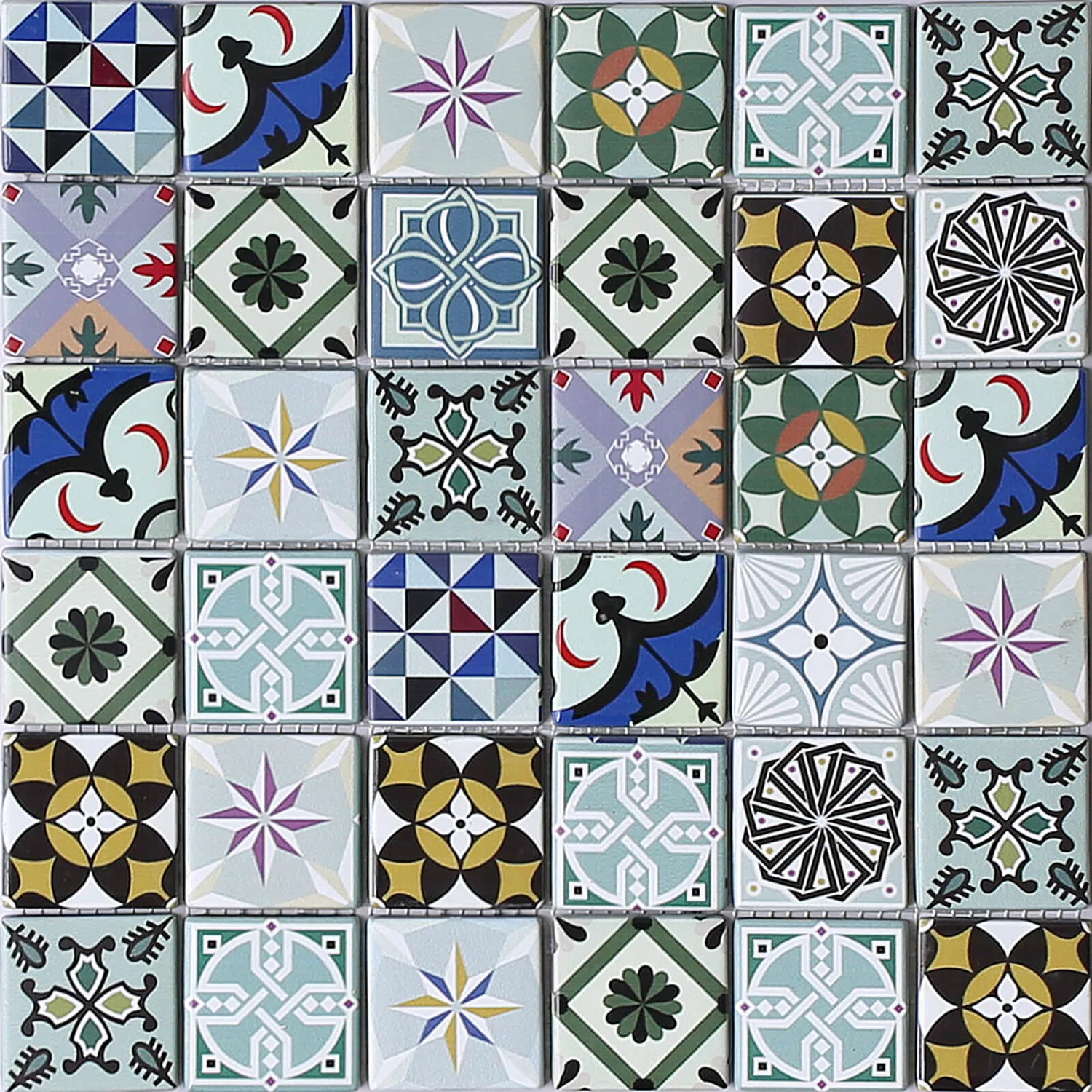 House Of Mosaics Geo Moroccan Bright Mosaic Tile (Sample Only) - 150 X 110mm 1 House Of Mosaics Geo Moroccan Bright Mosaic Tile (Sample Only) - 150 X 110mm
