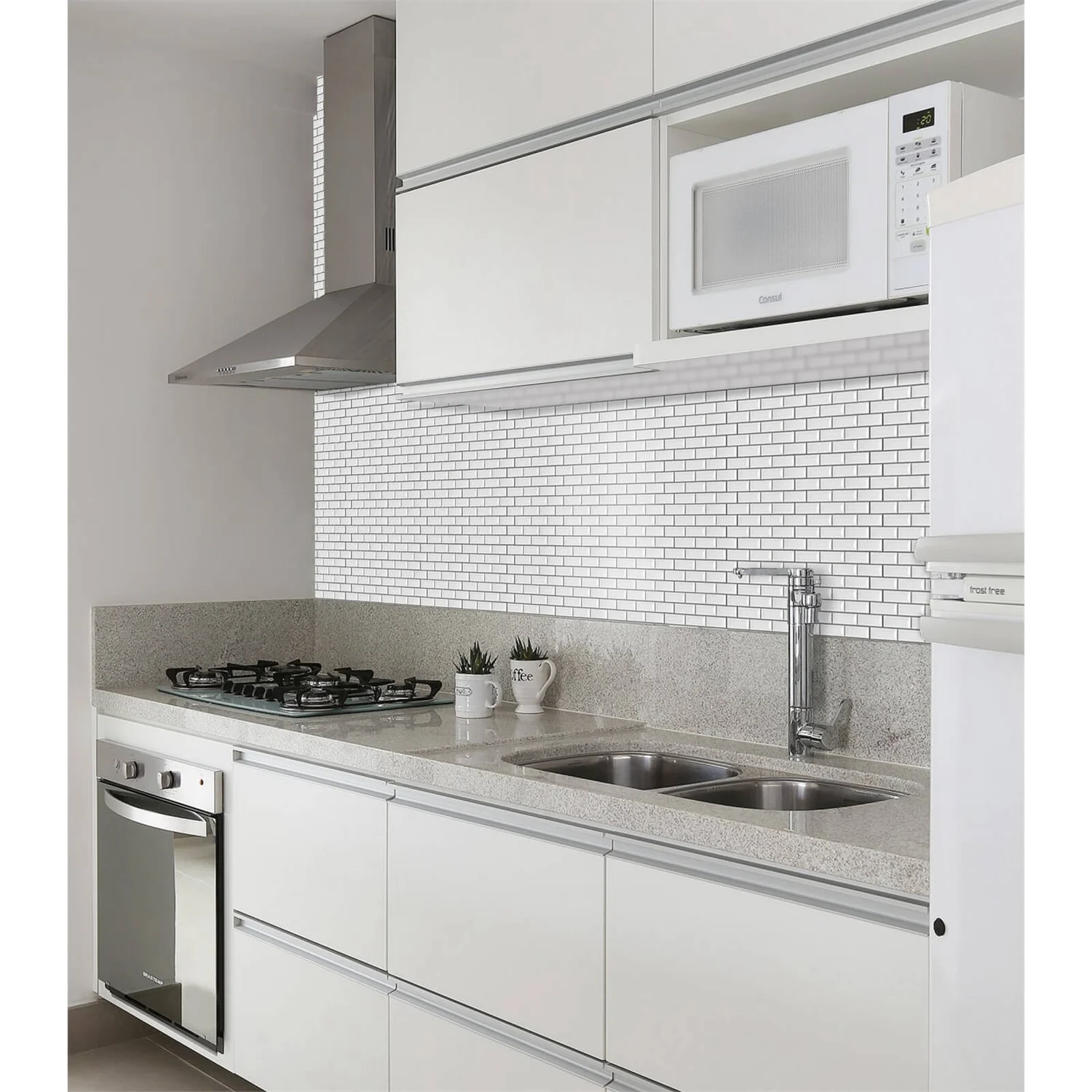 House Of Mosaics White Mini Metro Mosaic Tile - 296 X 296mm 1 House Of Mosaics White Mini Metro Mosaic Tile - 296 X 296mm