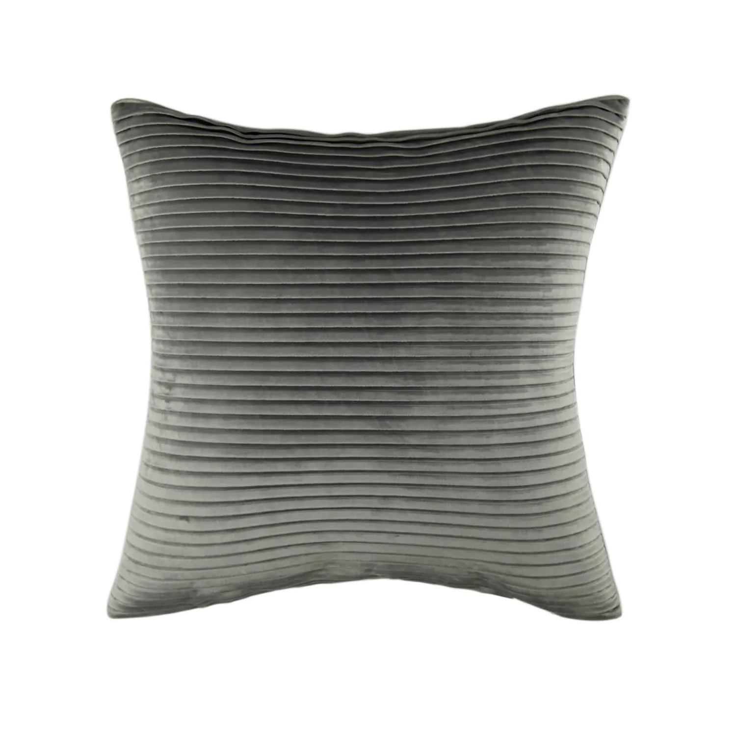 None Folded Velvet Cushion - Grey 1 None Folded Velvet Cushion - Grey