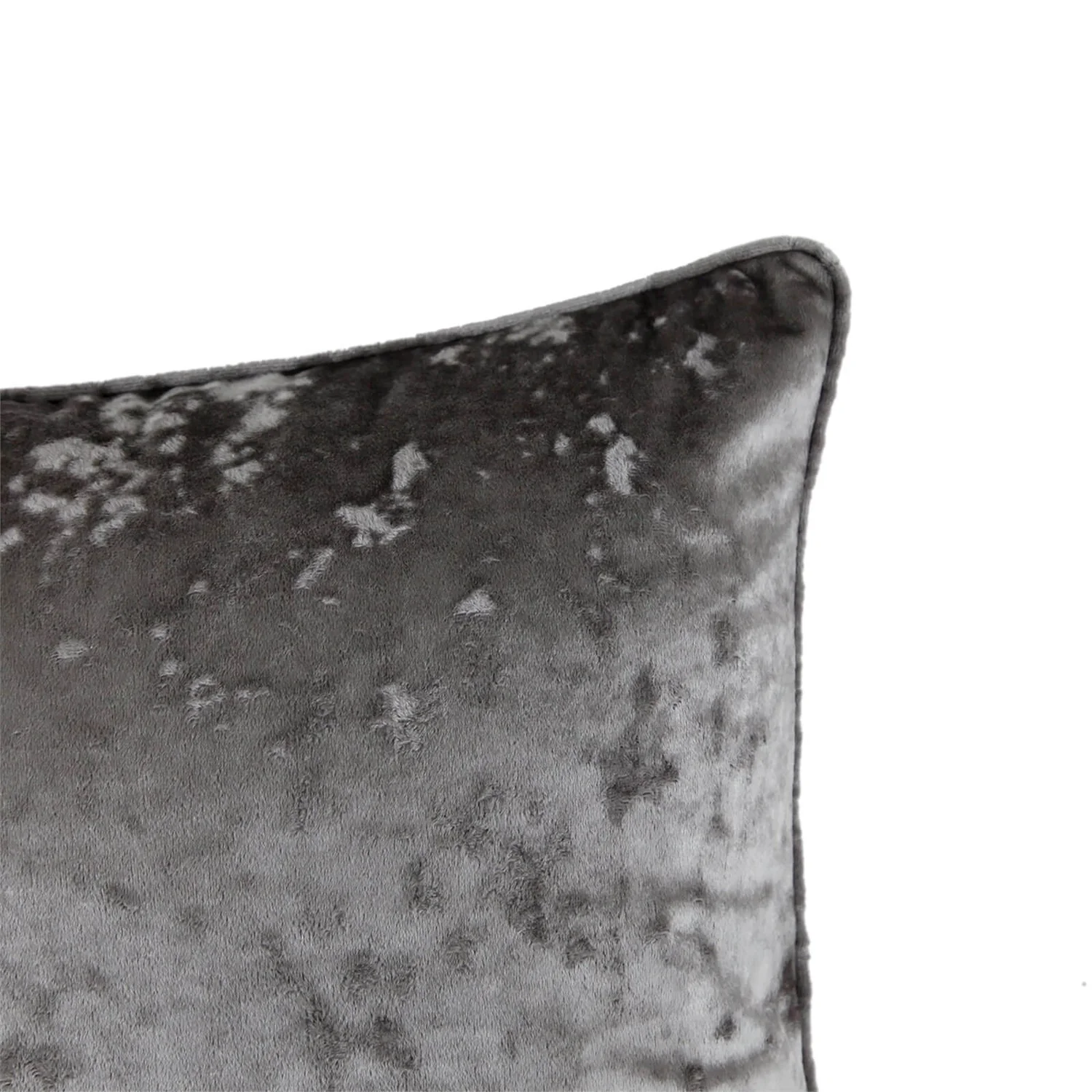 None Crushed Velvet Cushion - Grey - 45x45cm 3 None Crushed Velvet Cushion - Grey - 45x45cm - Image 3