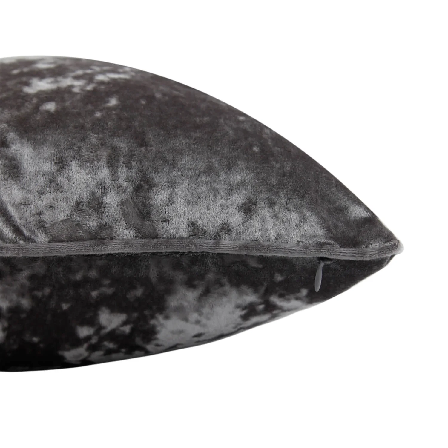 None Crushed Velvet Cushion - Grey - 45x45cm 4 None Crushed Velvet Cushion - Grey - 45x45cm - Image 4