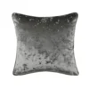 None Crushed Velvet Cushion - Grey - 45x45cm