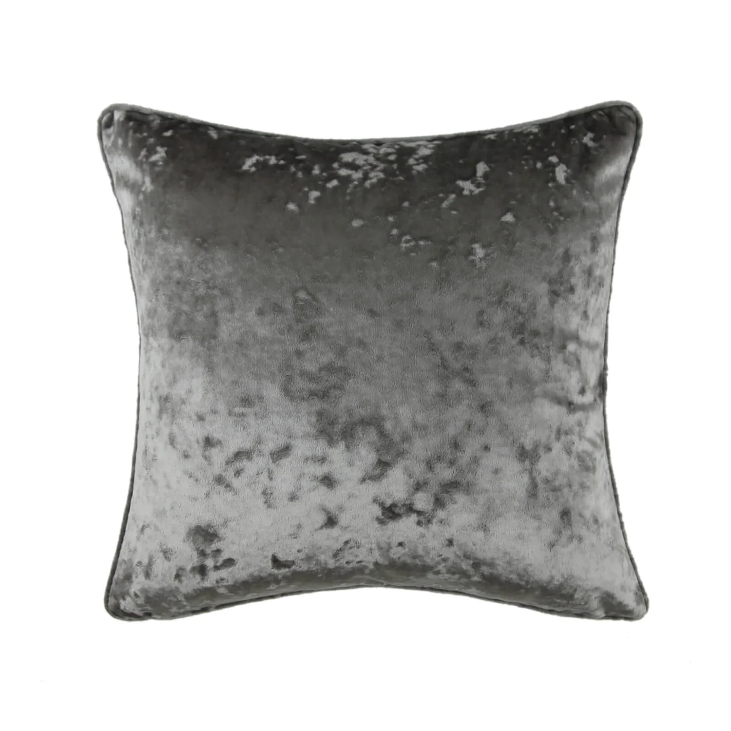 None Crushed Velvet Cushion - Grey - 45x45cm 1 None Crushed Velvet Cushion - Grey - 45x45cm