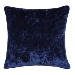 None Large Crushed Velvet Cushion - Navy - 58x58cm