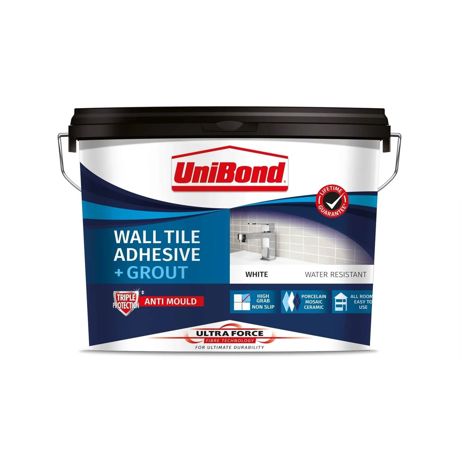 UniBond UltraForce Wall Tile Adhesive & Grout White 12.8kg 1 UniBond UltraForce Wall Tile Adhesive & Grout White 12.8kg