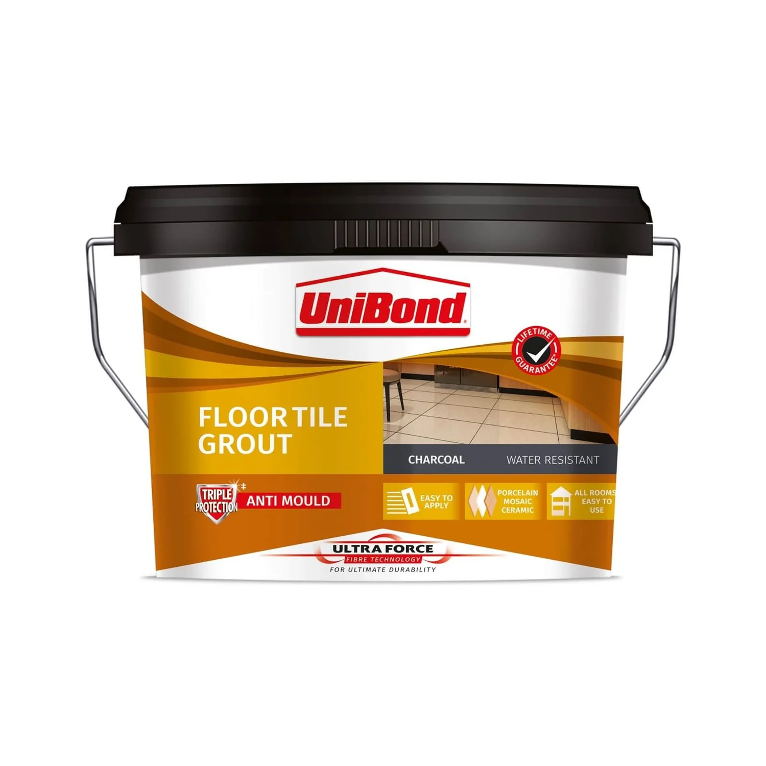 UniBond UltraForce Floor Tile Grout Black 3.75kg 1 UniBond UltraForce Floor Tile Grout Black 3.75kg