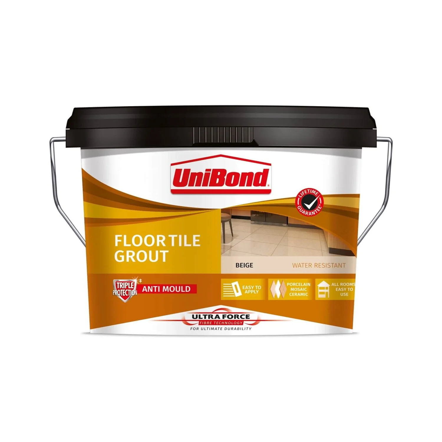 UniBond UltraForce Floor Tile Grout Beige 3.75kg 1 UniBond UltraForce Floor Tile Grout Beige 3.75kg