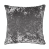 None Large Crushed Velvet Cushion - Grey - 58x58cm