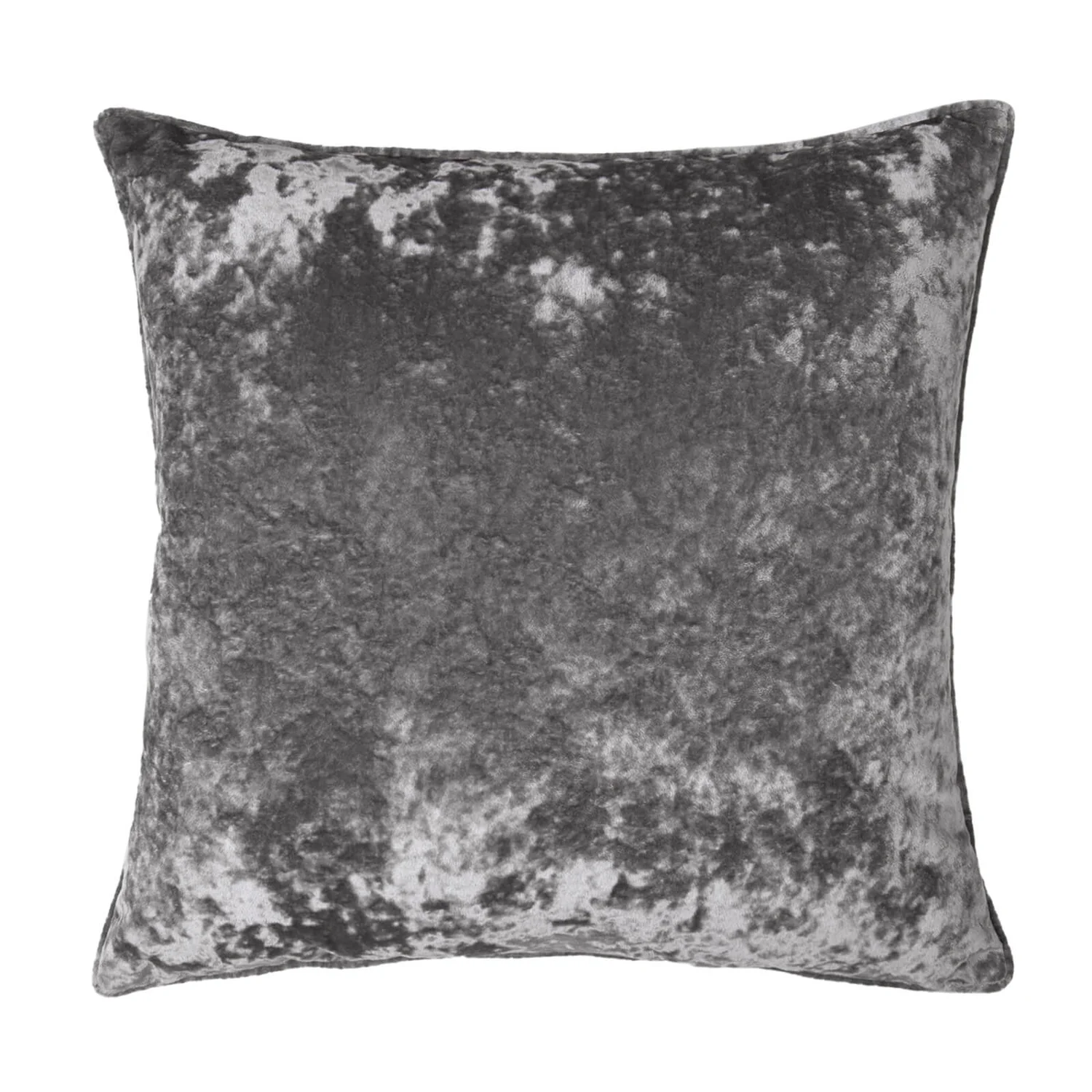 None Large Crushed Velvet Cushion - Grey - 58x58cm 1 None Large Crushed Velvet Cushion - Grey - 58x58cm