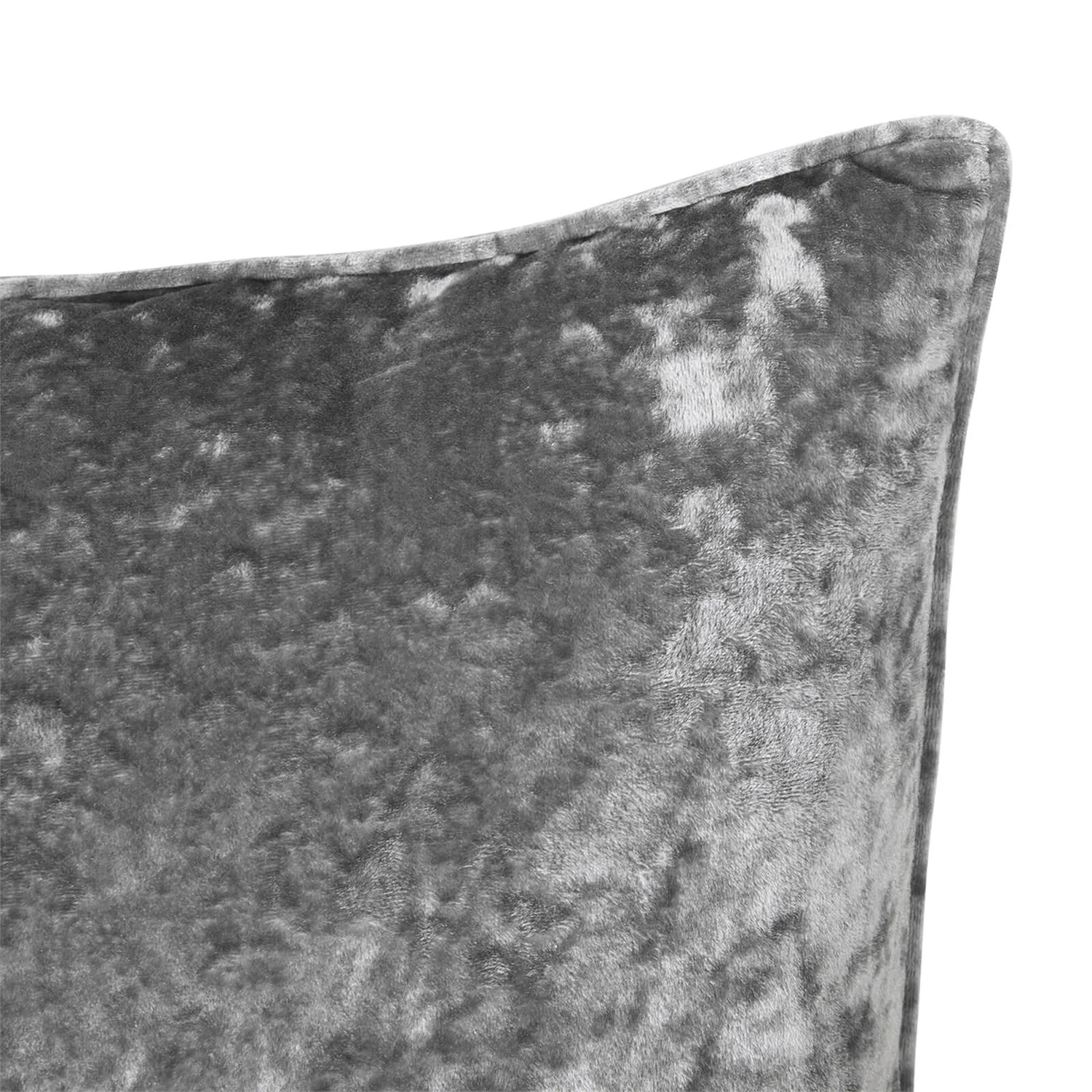 None Large Crushed Velvet Cushion - Grey - 58x58cm 2 None Large Crushed Velvet Cushion - Grey - 58x58cm - Image 2