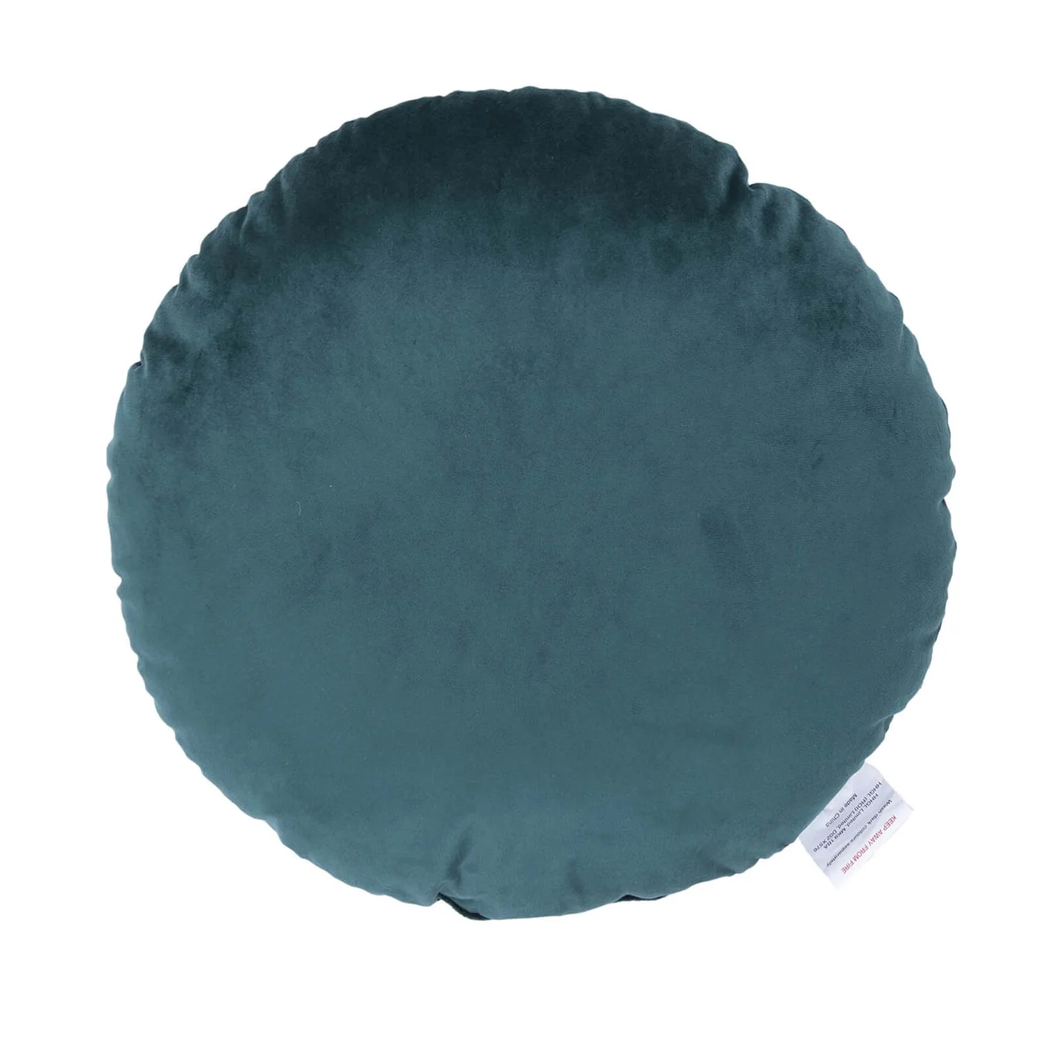 None Round Velvet Cushion - Teal - 45cm 6 None Round Velvet Cushion - Teal - 45cm - Image 6