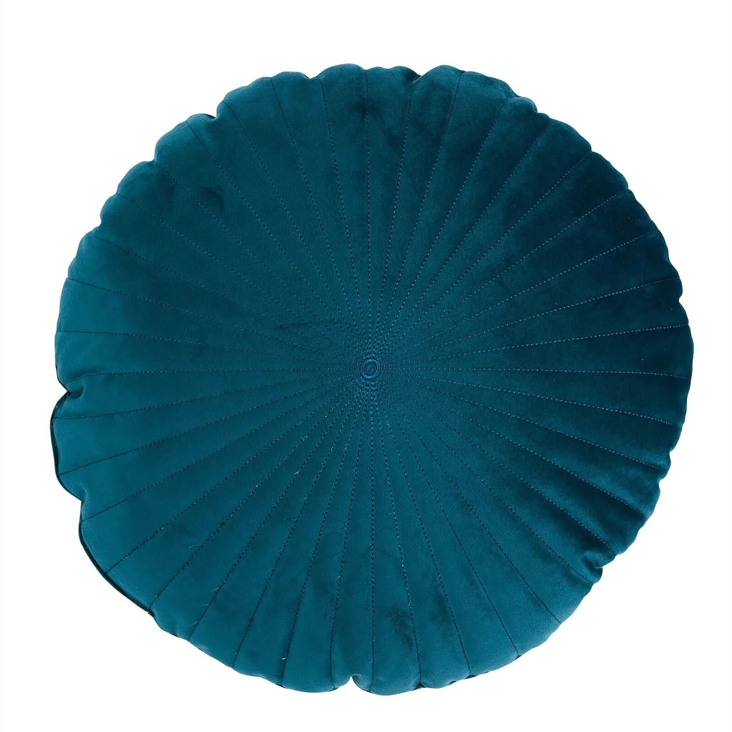 None Round Velvet Cushion - Teal - 45cm 1 None Round Velvet Cushion - Teal - 45cm