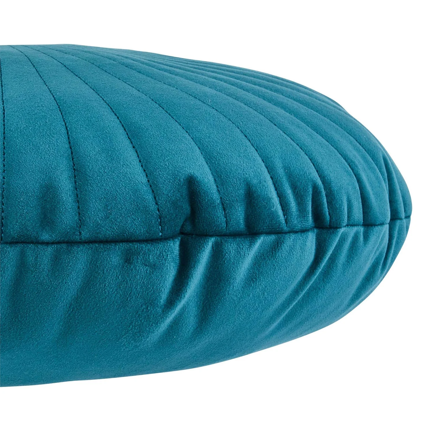 None Round Velvet Cushion - Teal - 45cm 5 None Round Velvet Cushion - Teal - 45cm - Image 5