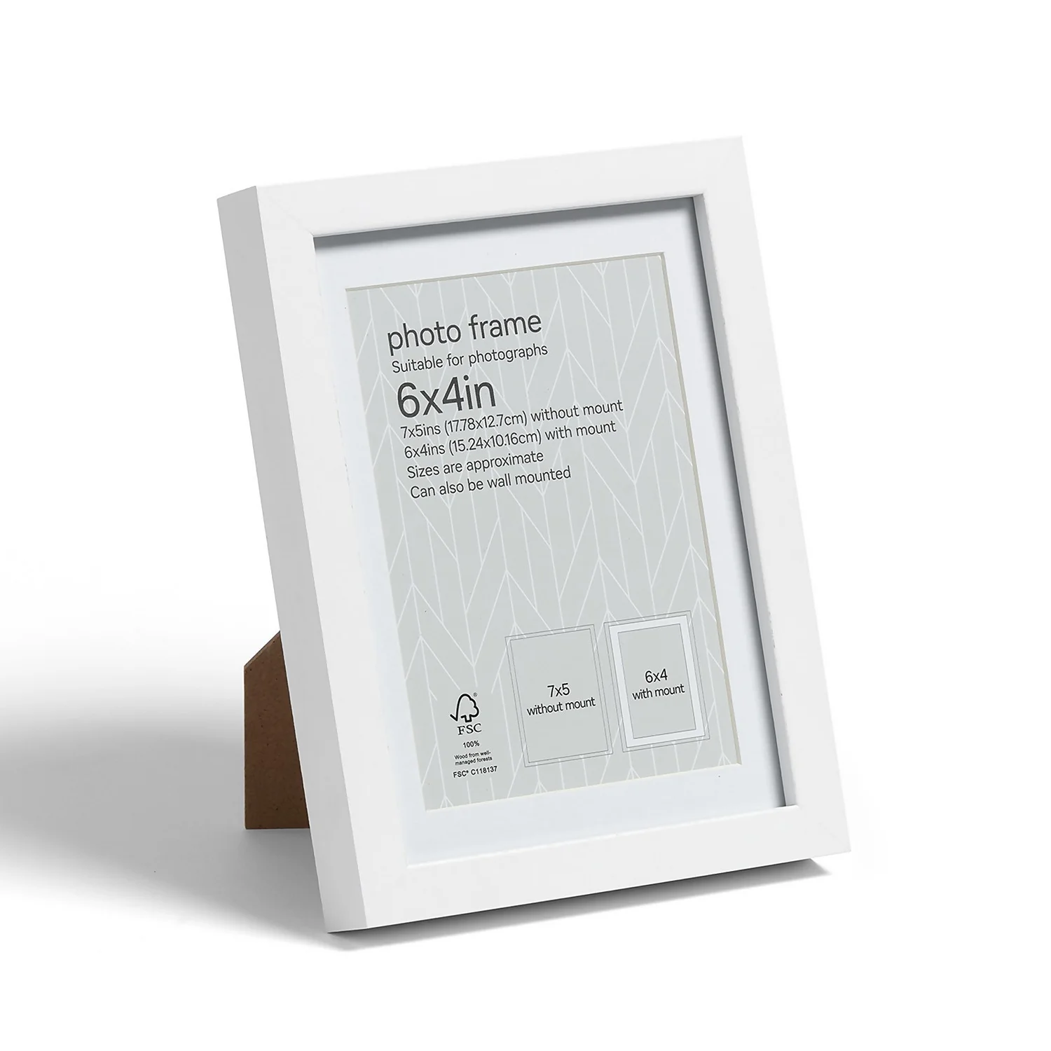 Box Photo Frame - 6x4" - White 1 Box Photo Frame - 6x4" - White