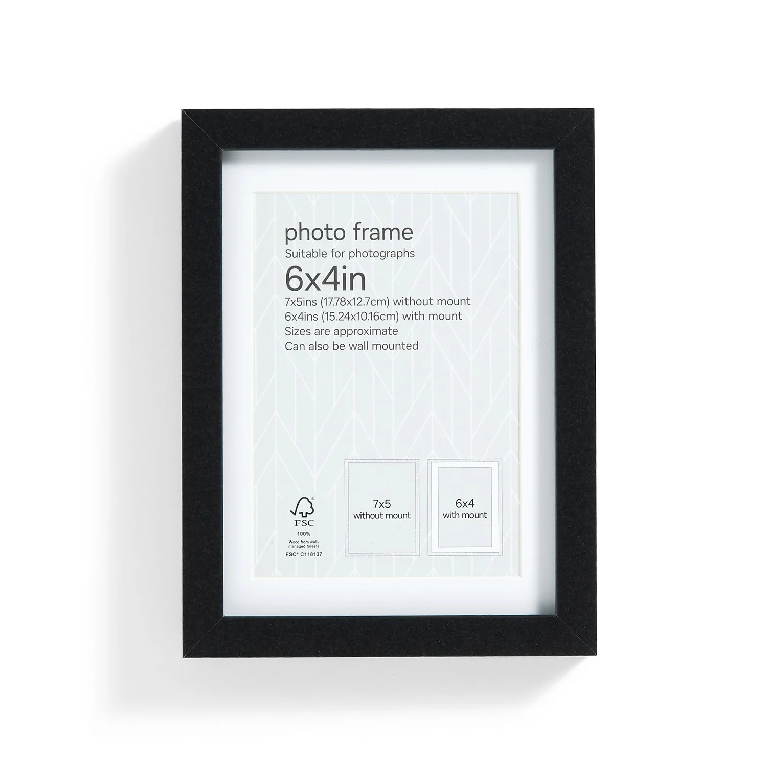 Box Photo Frame - 6x4" - Black 4 Box Photo Frame - 6x4" - Black - Image 4