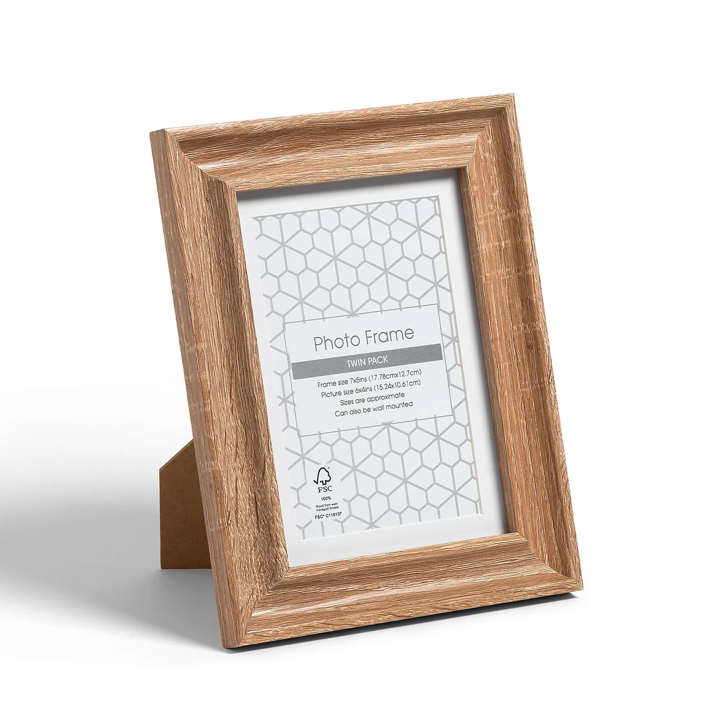 Twin Pack Of Photo Frames - 6x4" - Oak 2 Twin Pack Of Photo Frames - 6x4" - Oak - Image 2