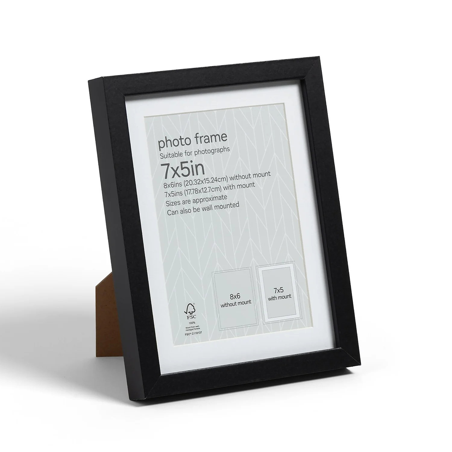 Box Photo Frame - 7x5" - Black 1 Box Photo Frame - 7x5" - Black