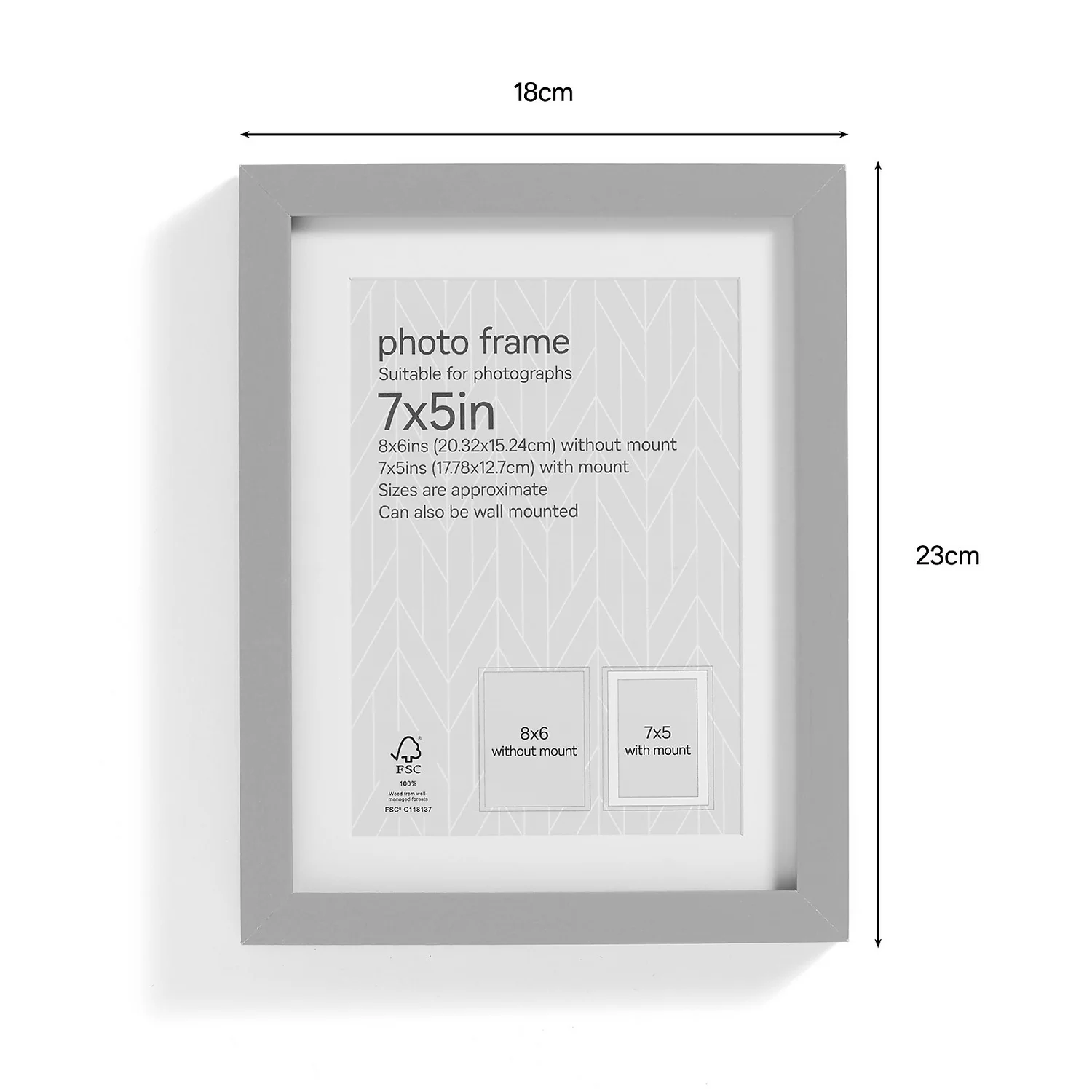 Box Photo Frame - 7x5" - Grey 2 Box Photo Frame - 7x5" - Grey - Image 2