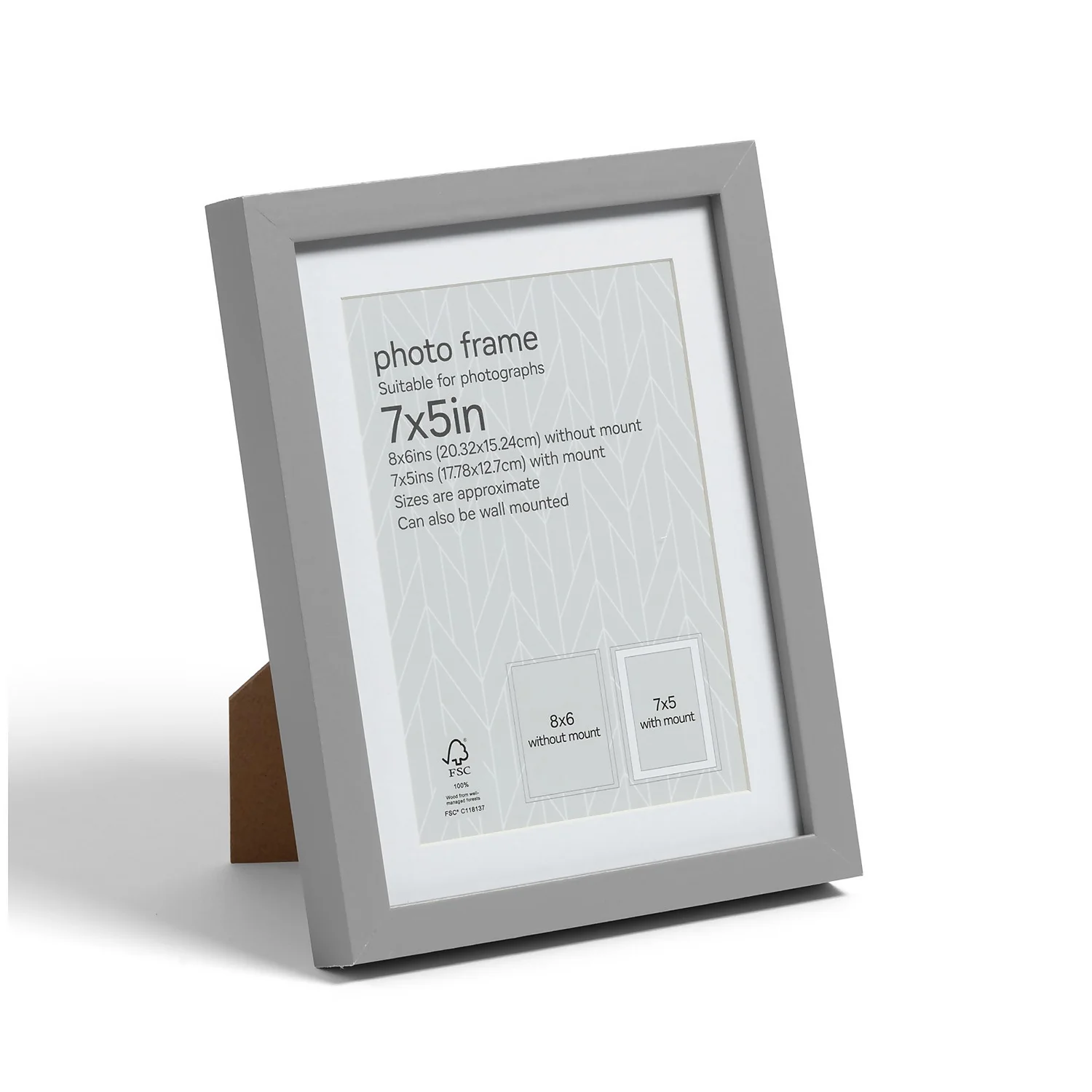Box Photo Frame - 7x5" - Grey 1 Box Photo Frame - 7x5" - Grey