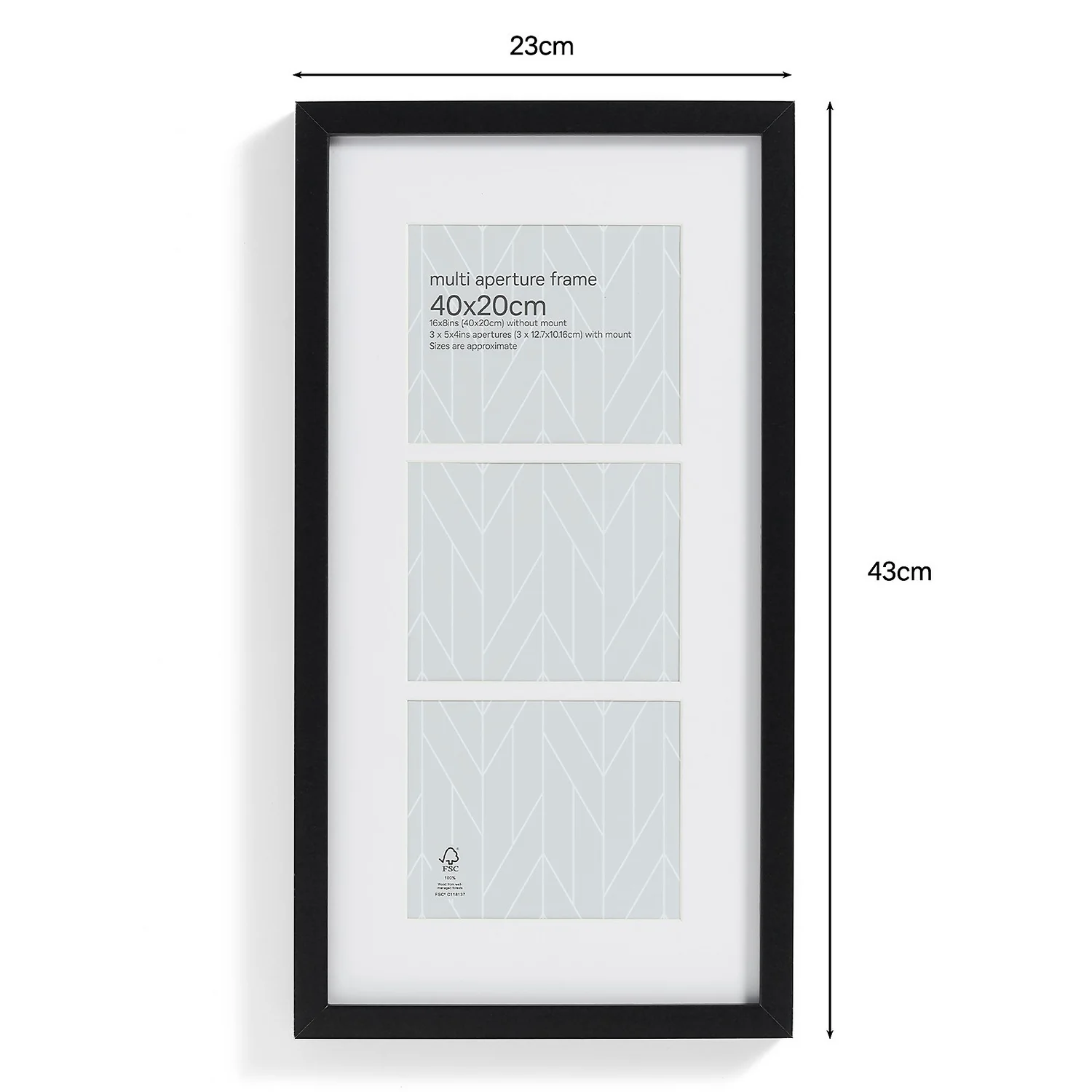 Box Photo Frame Multi Aperture - 40x20cm - Black 2 Box Photo Frame Multi Aperture - 40x20cm - Black - Image 2