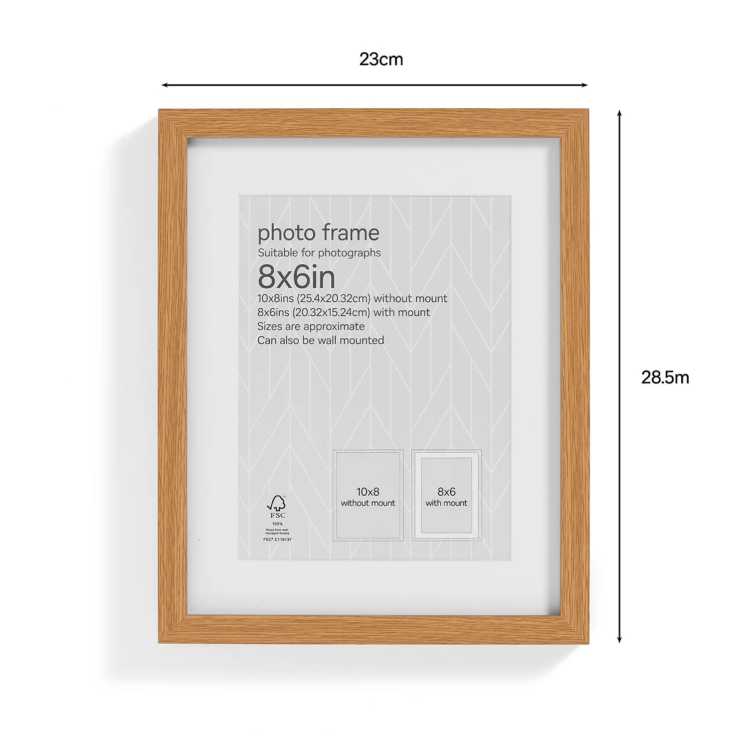 Box Photo Frame - 8x6" - Oak 2 Box Photo Frame - 8x6" - Oak - Image 2