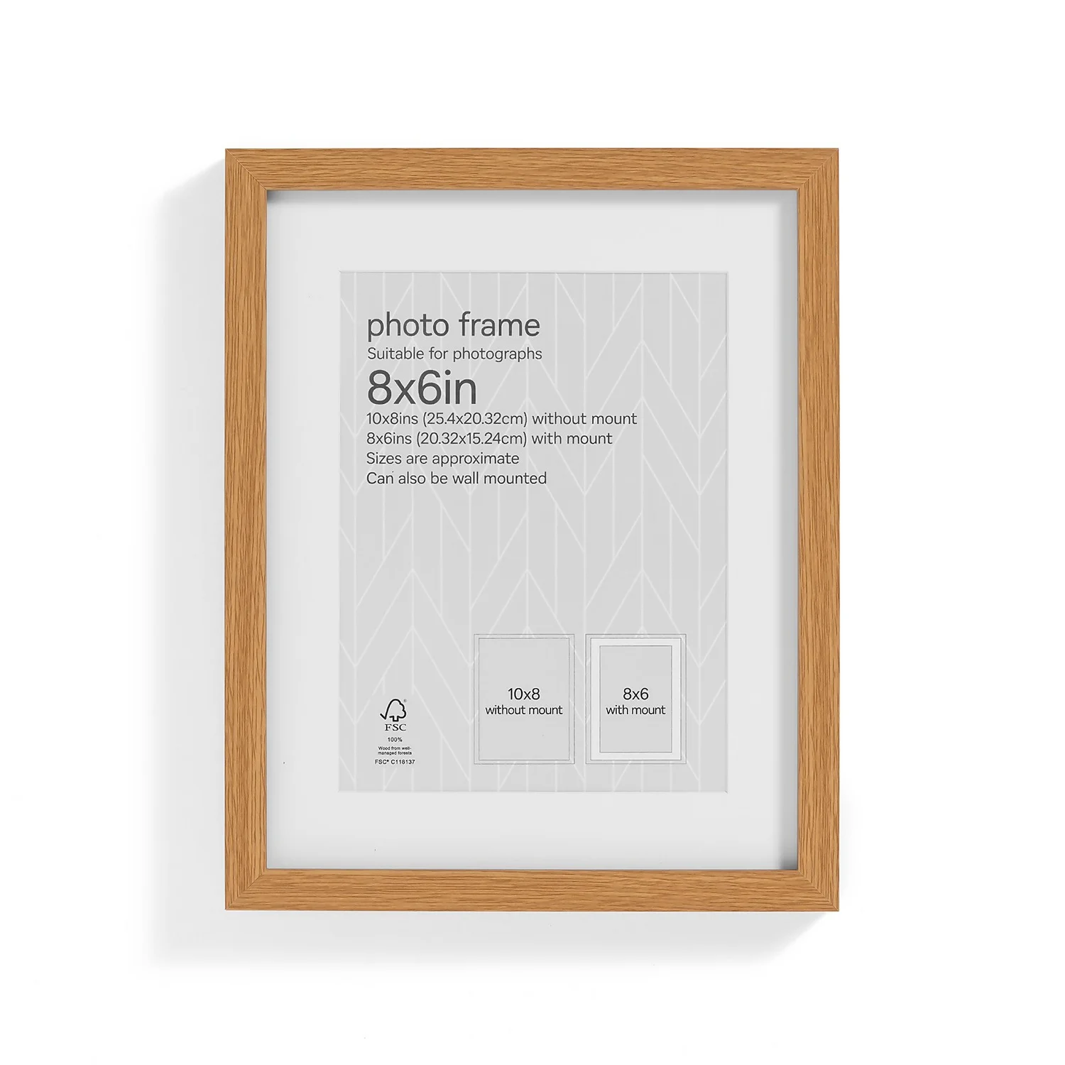 Box Photo Frame - 8x6" - Oak 4 Box Photo Frame - 8x6" - Oak - Image 4