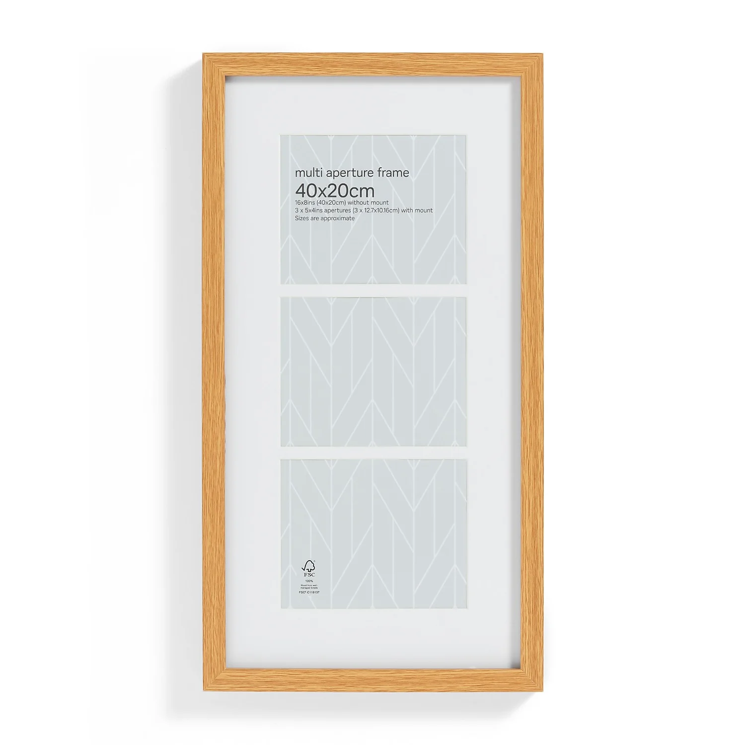 Box Photo Frame Multi Aperture - 40x20cm - Oak 4 Box Photo Frame Multi Aperture - 40x20cm - Oak - Image 4