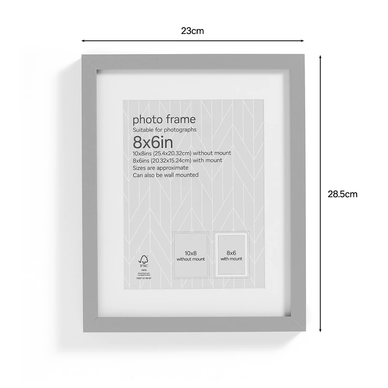 Box Photo Frame - 8x6" - Grey 2 Box Photo Frame - 8x6" - Grey - Image 2