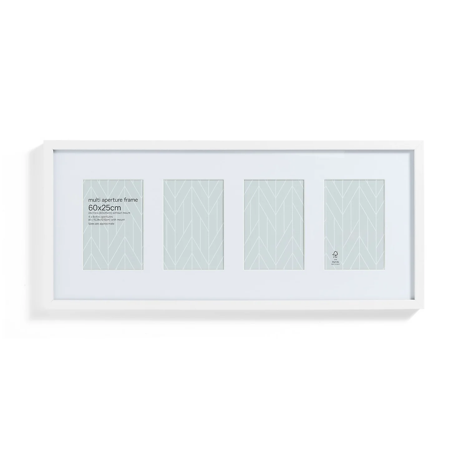 Box Photo Frame Multi Aperture - 60x25cm - White 3 Box Photo Frame Multi Aperture - 60x25cm - White - Image 3