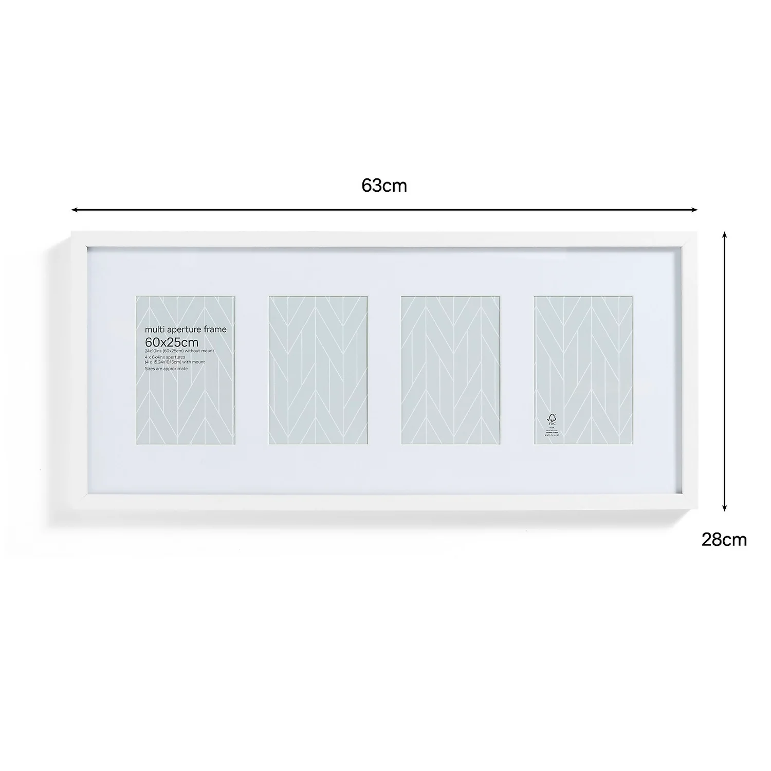 Box Photo Frame Multi Aperture - 60x25cm - White 4 Box Photo Frame Multi Aperture - 60x25cm - White - Image 4
