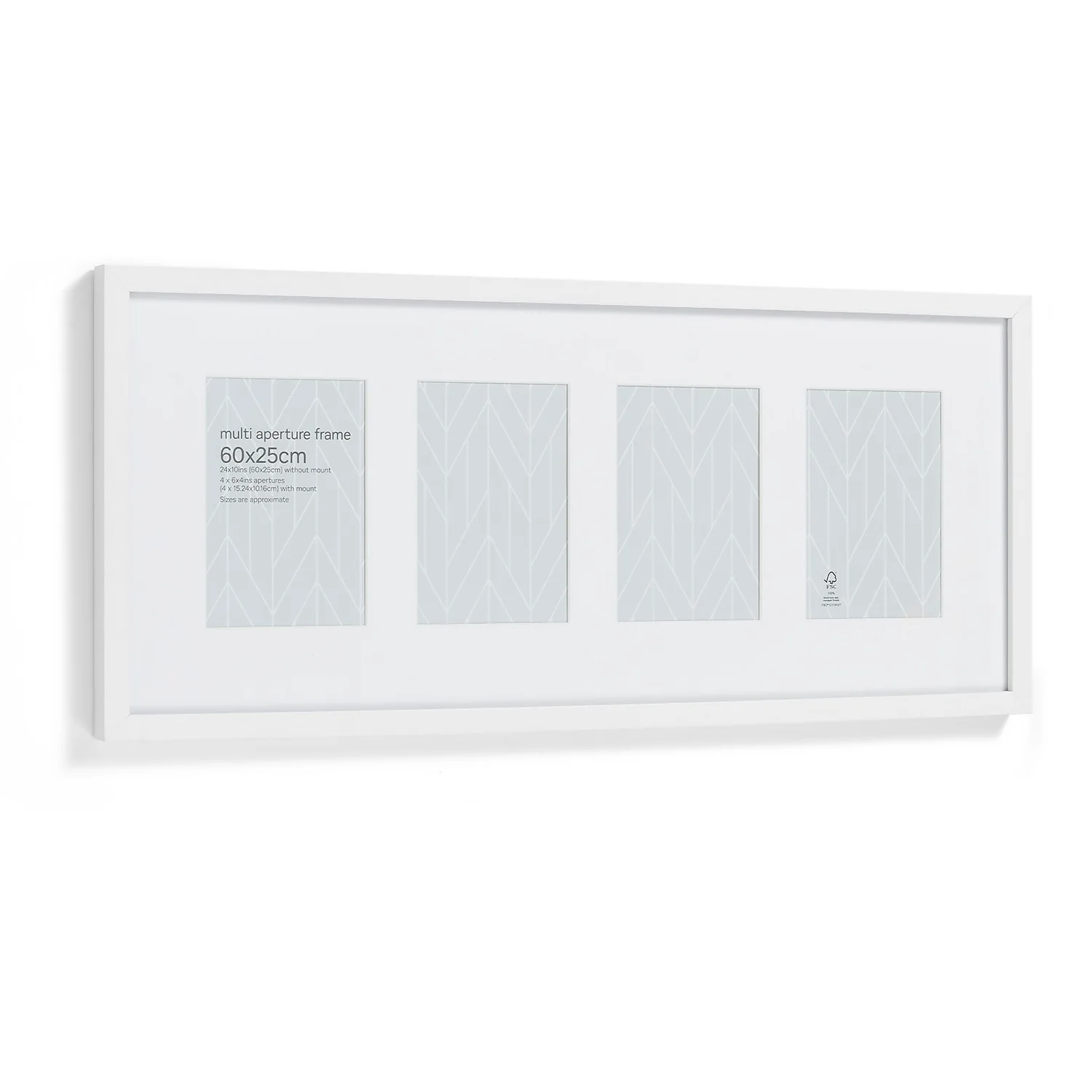 Box Photo Frame Multi Aperture - 60x25cm - White 1 Box Photo Frame Multi Aperture - 60x25cm - White