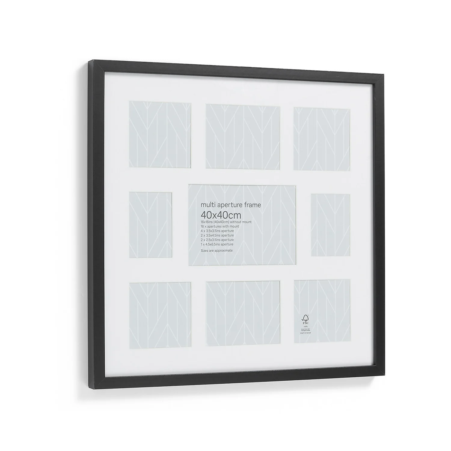 Box Photo Frame Multi Aperture - 40x40cm - Black 1 Box Photo Frame Multi Aperture - 40x40cm - Black