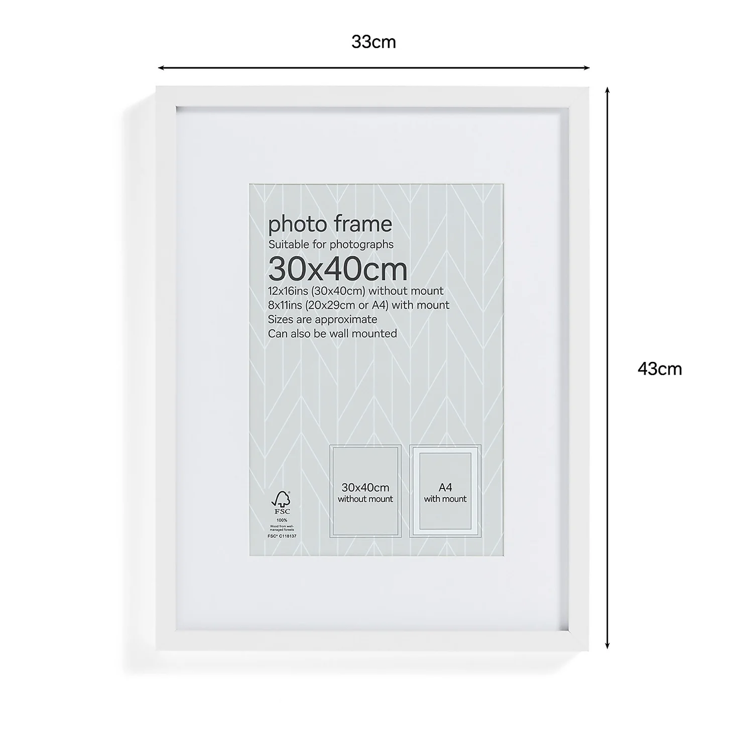 Box Photo Frame - 30x40cm - White 2 Box Photo Frame - 30x40cm - White - Image 2