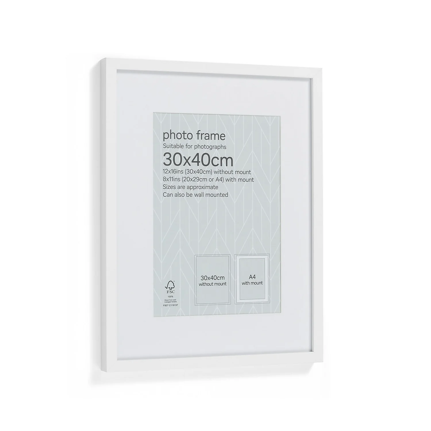 Box Photo Frame - 30x40cm - White 1 Box Photo Frame - 30x40cm - White