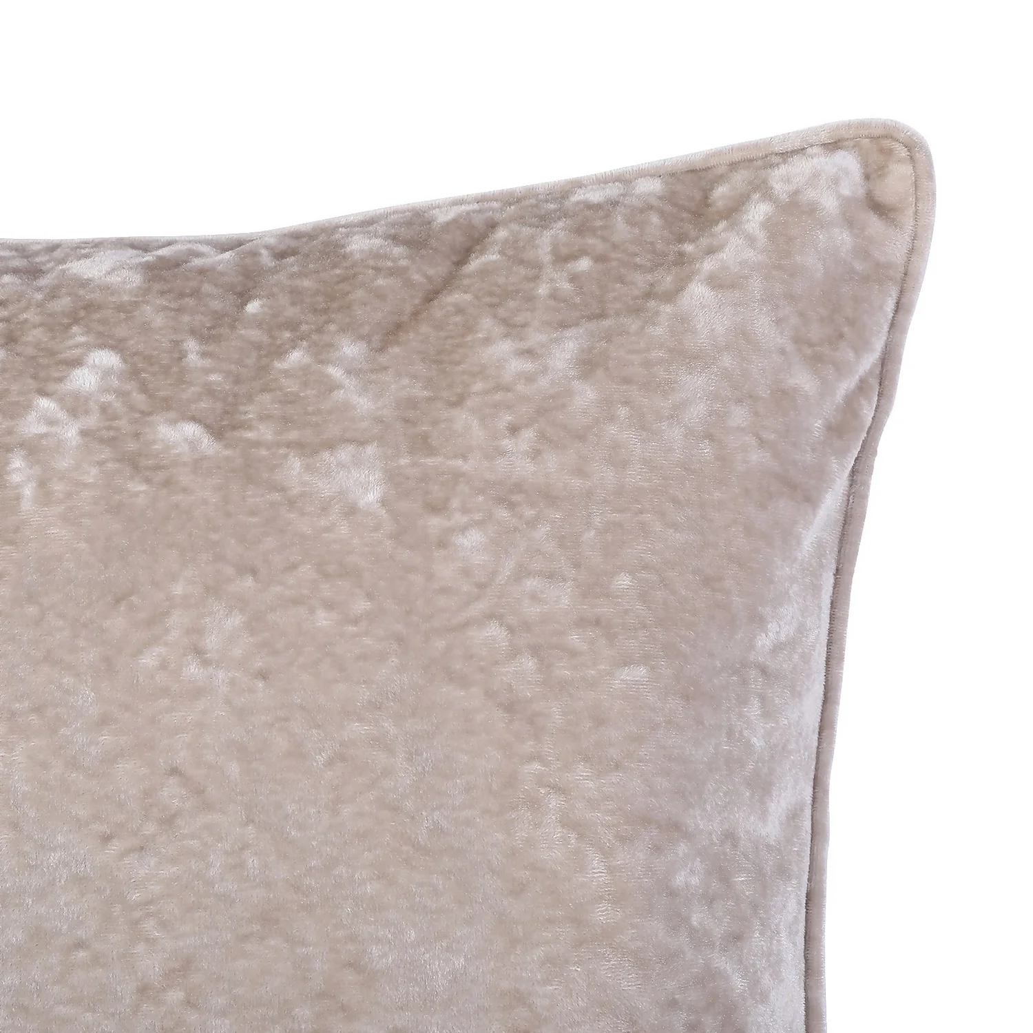 Large Crushed Velvet Cushion - Champagne - 58x58cm 2 Large Crushed Velvet Cushion - Champagne - 58x58cm - Image 2