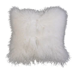 House Beautiful Real Mongolian Wool Cushion - Cream- 38x38cm