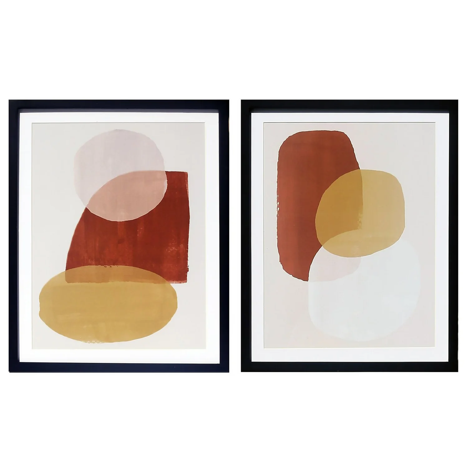 House Beautiful Set Of 2 Framed Abstract Prints - 40x50cm 1 House Beautiful Set Of 2 Framed Abstract Prints - 40x50cm